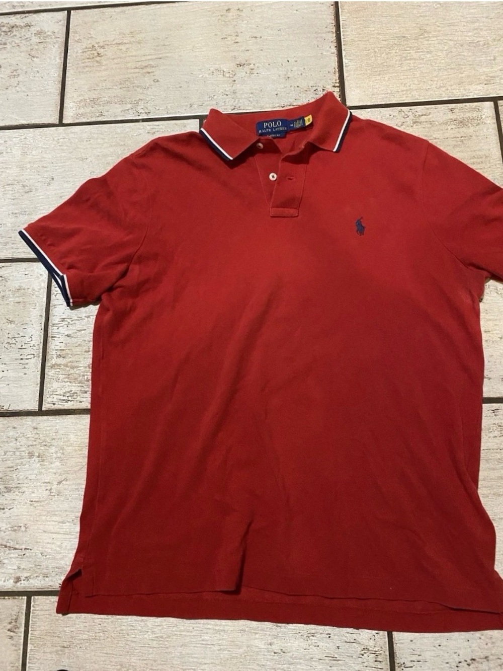 Polo by Ralph Lauren Men's Red Cotton Polo Shirt Size Medium
